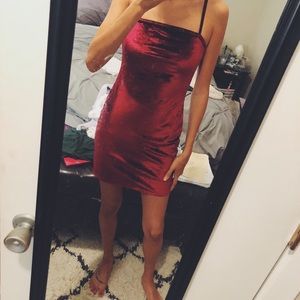 red velvet dress